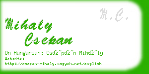 mihaly csepan business card